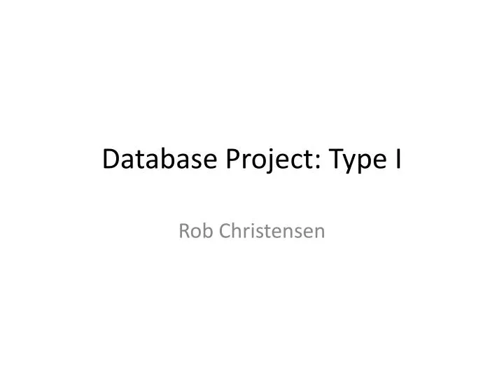 database project type i