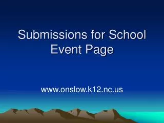 Submissions for School Event Page