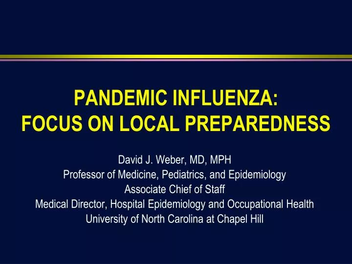 pandemic influenza focus on local preparedness