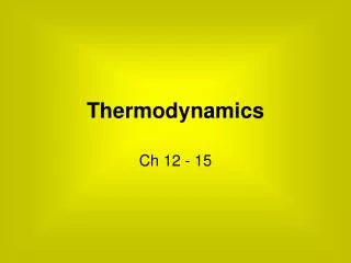 Thermodynamics