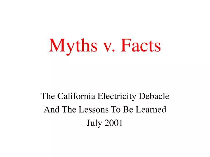 myths v facts