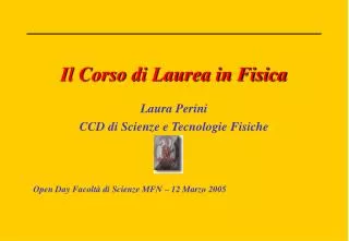 il corso di laurea in fisica
