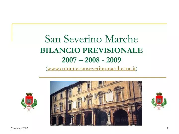 san severino marche bilancio previsionale 2007 2008 2009 www comune sanseverinomarche mc it
