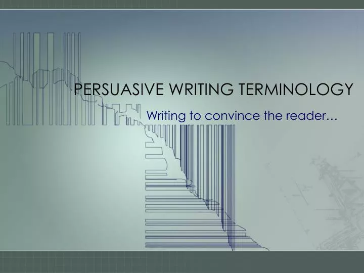 persuasive writing terminology