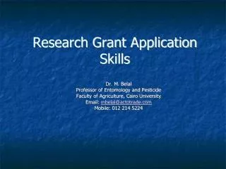 Research Grant Application Skills
