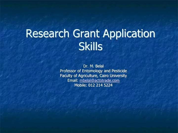 research grant application skills