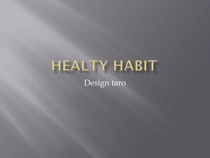 healty habit