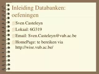 inleiding databanken oefeningen