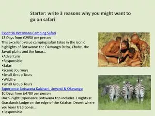 Essential Botswana Camping Safari 15 Days from £2950 per person