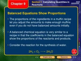 Balanced Equations Show Proportions