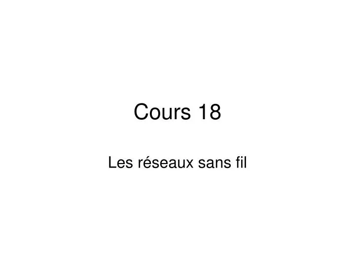 cours 18