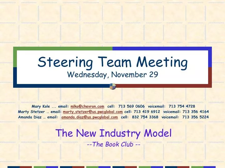 steering team meeting wednesday november 29