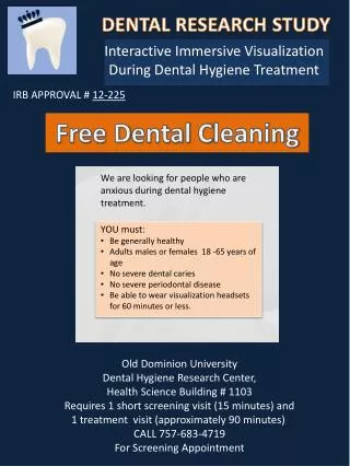 DENTAL RESEARCH STUDY