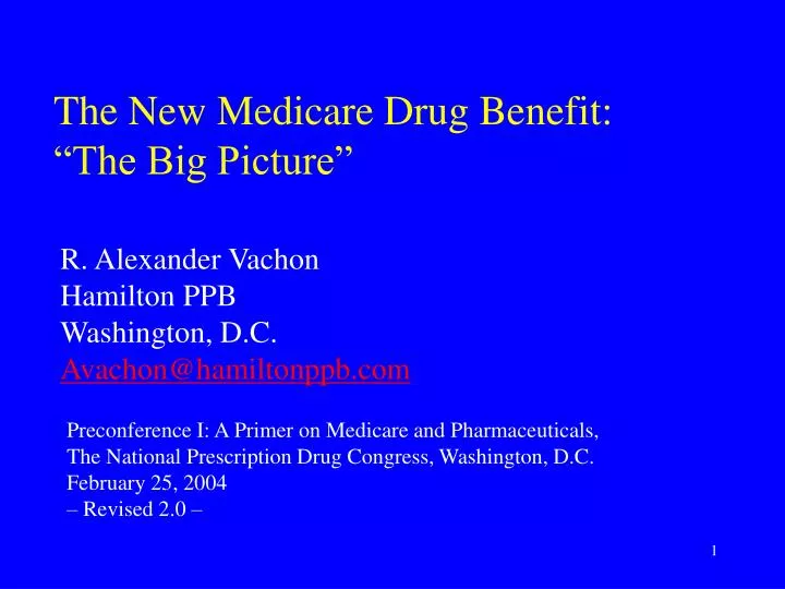 the new medicare drug benefit the big picture