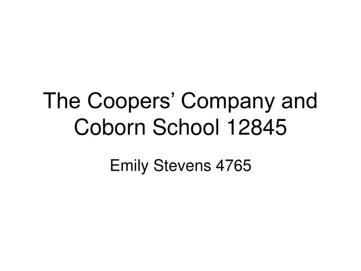 the coopers company and coborn school 12845