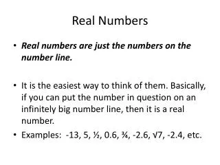 Real Numbers