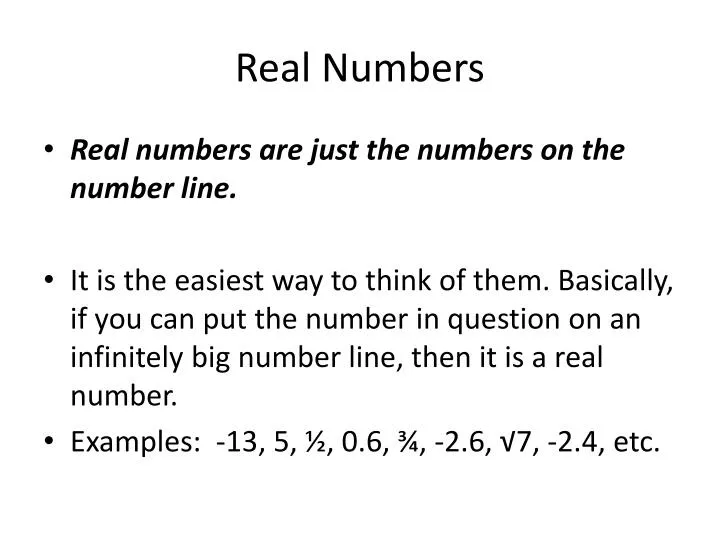 real numbers