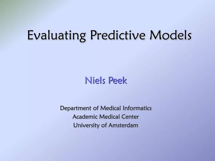 evaluating predictive models