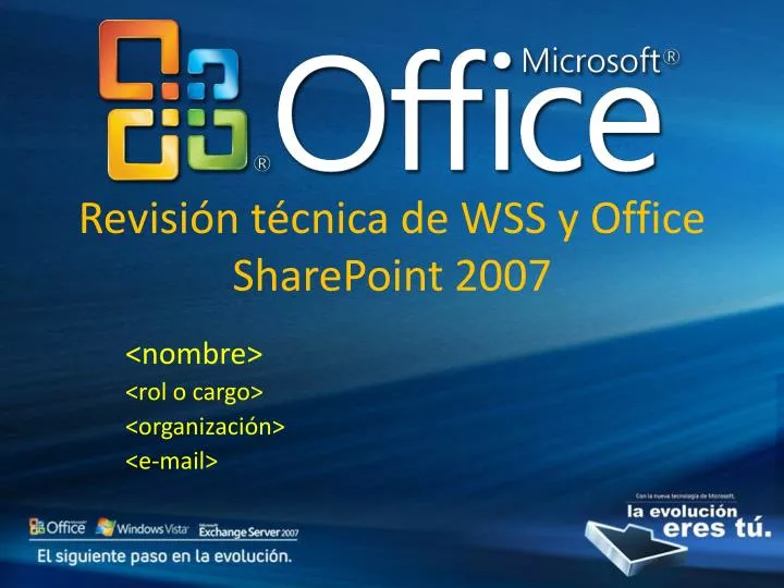 revisi n t cnica de wss y office sharepoint 2007
