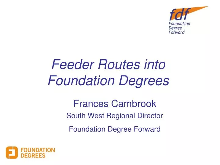 feeder routes into foundation degrees