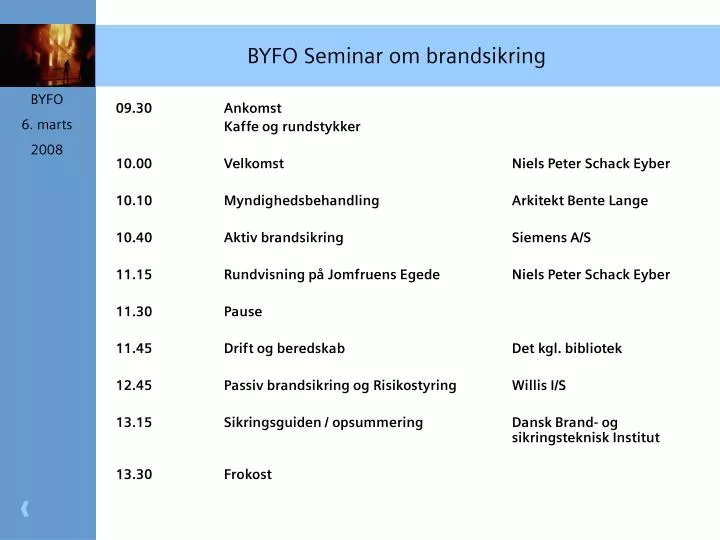 byfo seminar om brandsikring