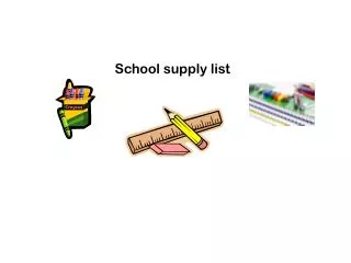 School supply list