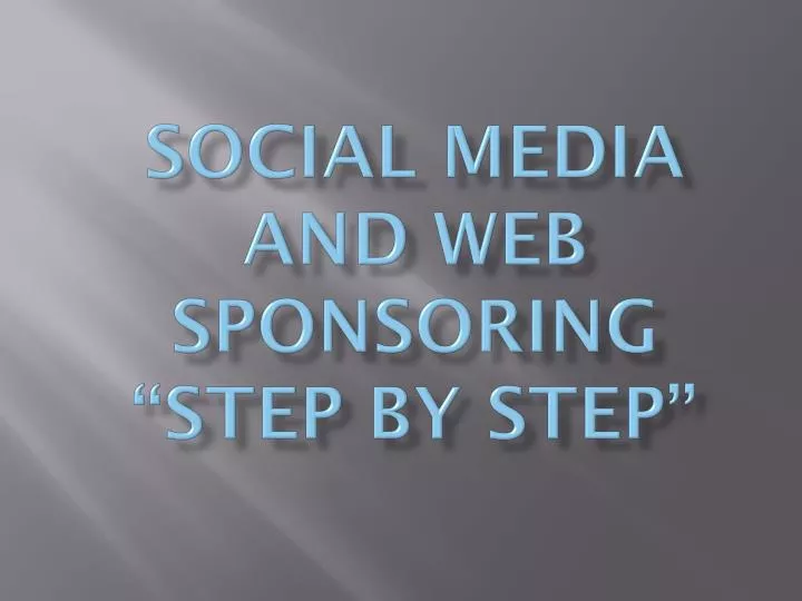 social media and web sponsoring step by step
