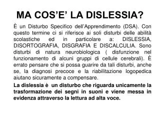 ma cos e la dislessia