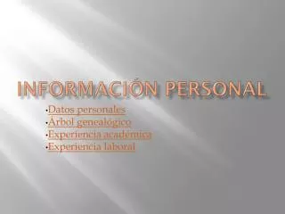 informaci n personal
