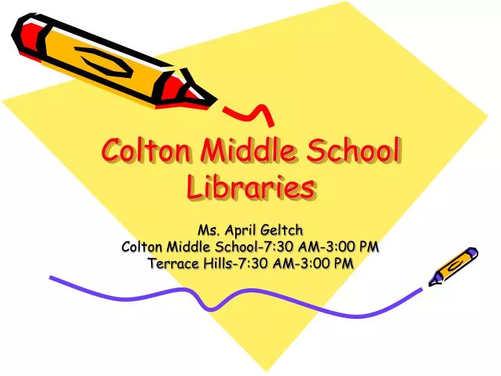 colton middle school libraries