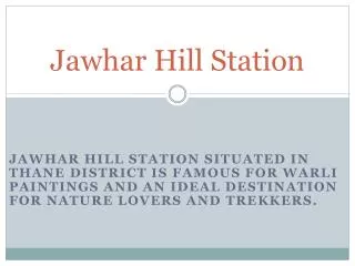 Jawhar Hill Station