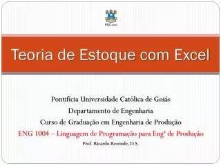 teoria de estoque com excel