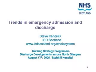 Trends in emergency admission and discharge