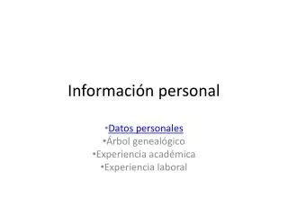 informaci n personal