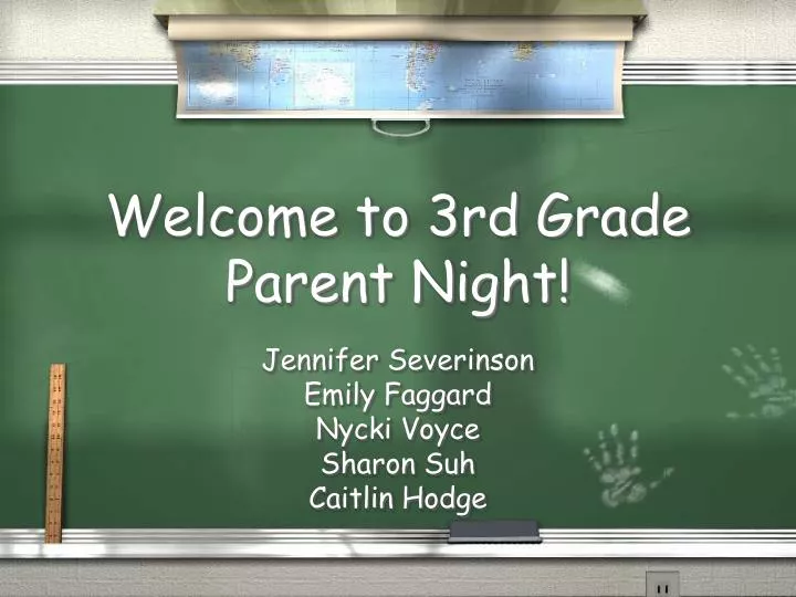 welcome to 3rd grade parent night