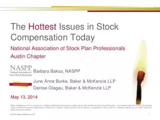 The Hottest Issues in Stock Compensation Today