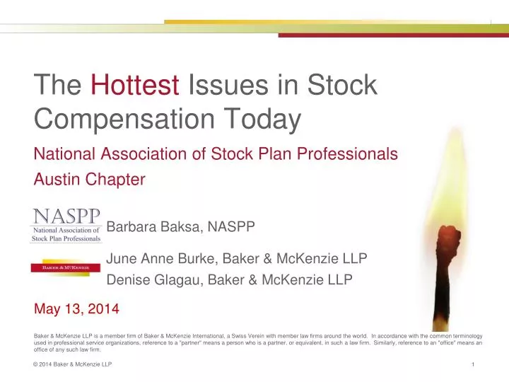 the hottest issues in stock compensation today