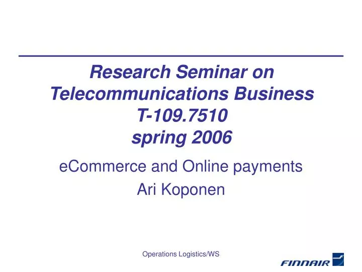 ecommerce and online payments ari koponen