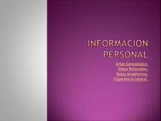 informaci n personal