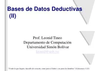 bases de datos deductivas ii
