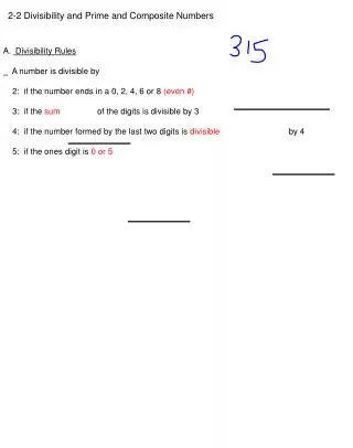 2-2 Divisibility and Prime and Composite Numbers