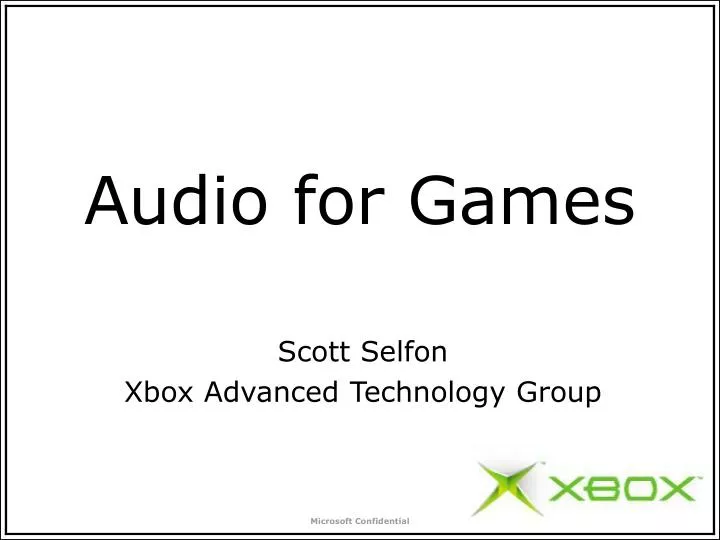 audio for games