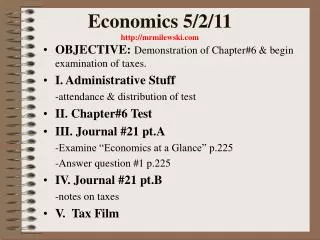 Economics 5/2/11 mrmilewski