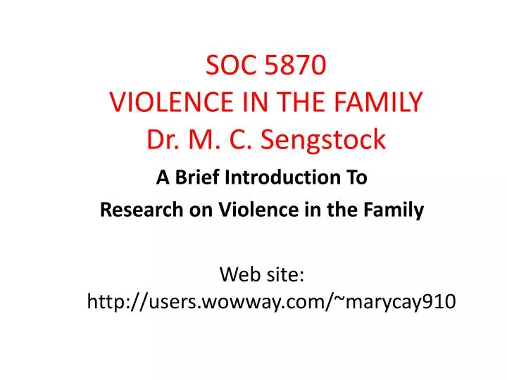 soc 5870 violence in the family dr m c sengstock