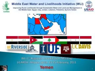 WLI 1 st Regional Coordination Meeting (ICARDA, Aleppo, Syria, 13-15 February, 2011 Yemen