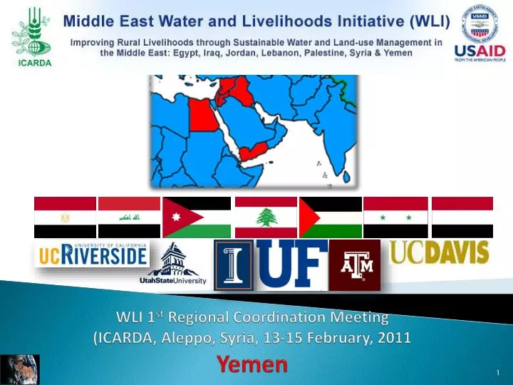 wli 1 st regional coordination meeting icarda aleppo syria 13 15 february 2011 yemen