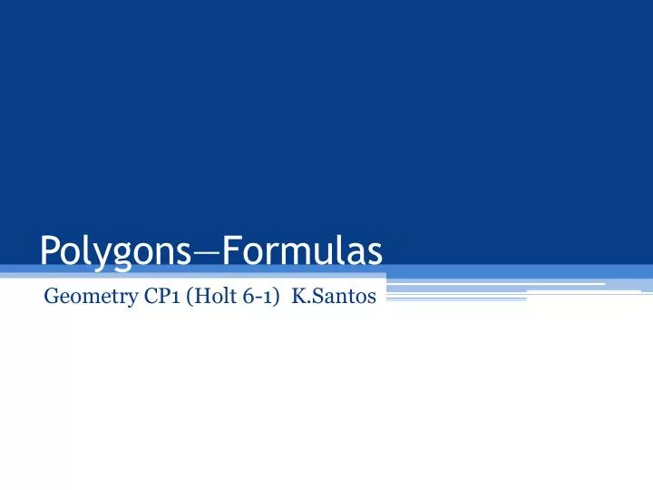polygons formulas