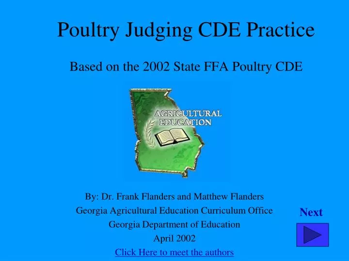 poultry judging cde practice based on the 2002 state ffa poultry cde