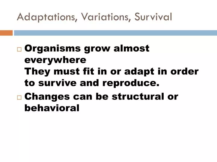 adaptations variations survival