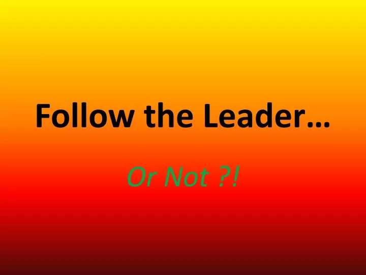 follow the leader